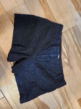 LOFT Black High-Waist Lace Shorts